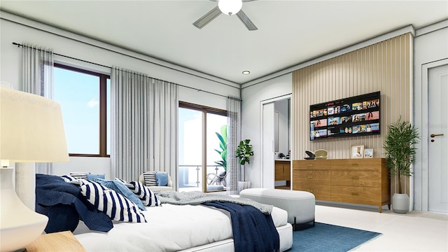 bedroom with ceiling fan