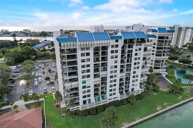 view of property with a water view