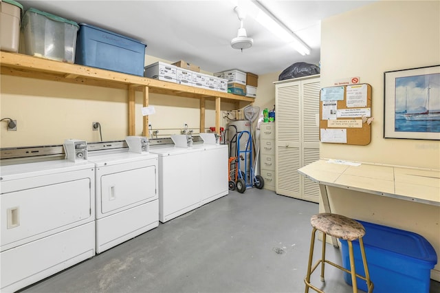 washroom featuring washing machine and dryer and hookup for an electric dryer