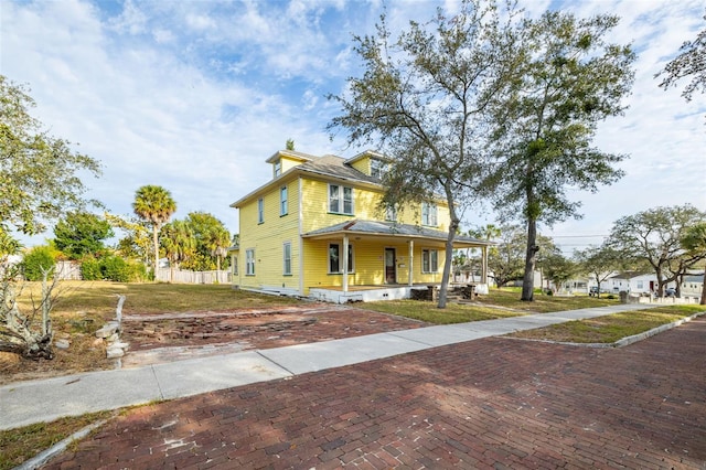 view of front facade featuring covered porch