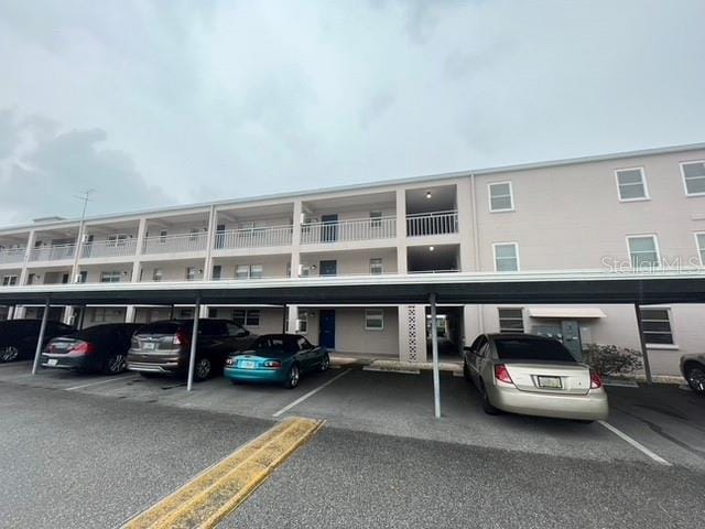 view of covered parking lot