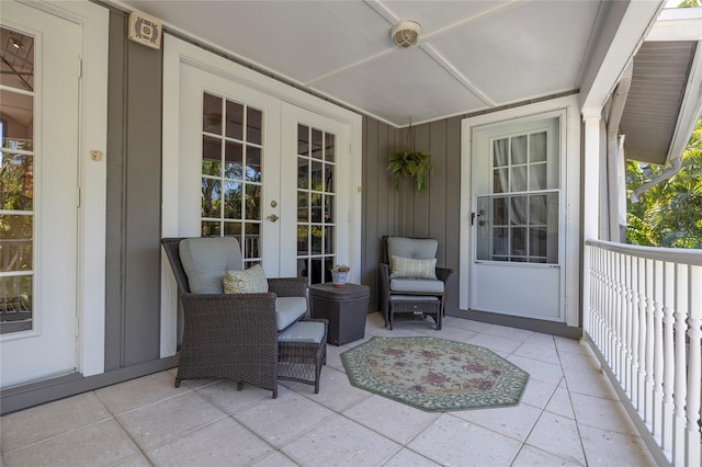 view of patio / terrace featuring french doors