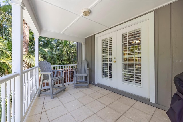 balcony with french doors