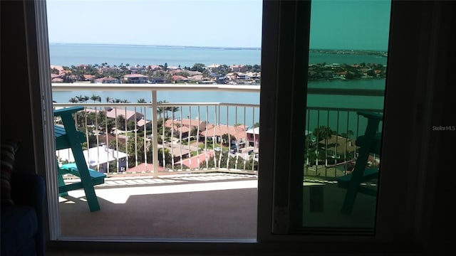 balcony with a water view