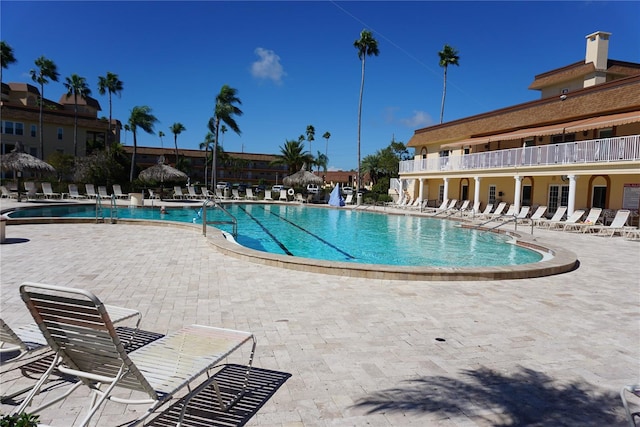 view of pool with a patio