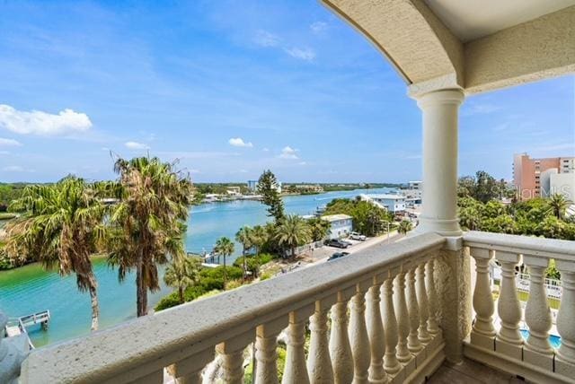 balcony with a water view