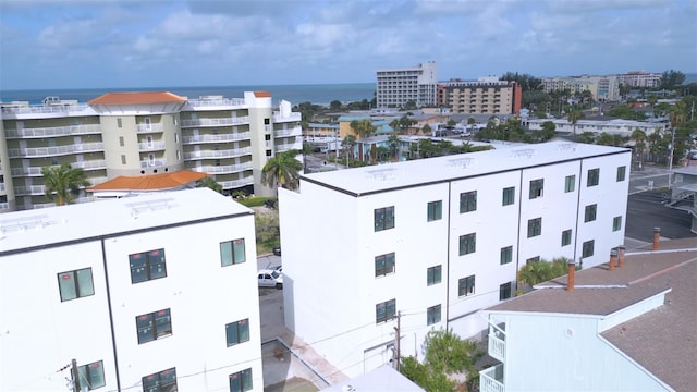 view of building exterior featuring a water view