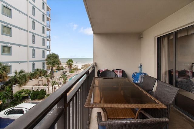 balcony with a water view