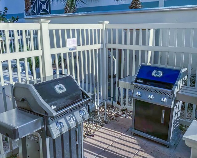 view of patio / terrace with a grill