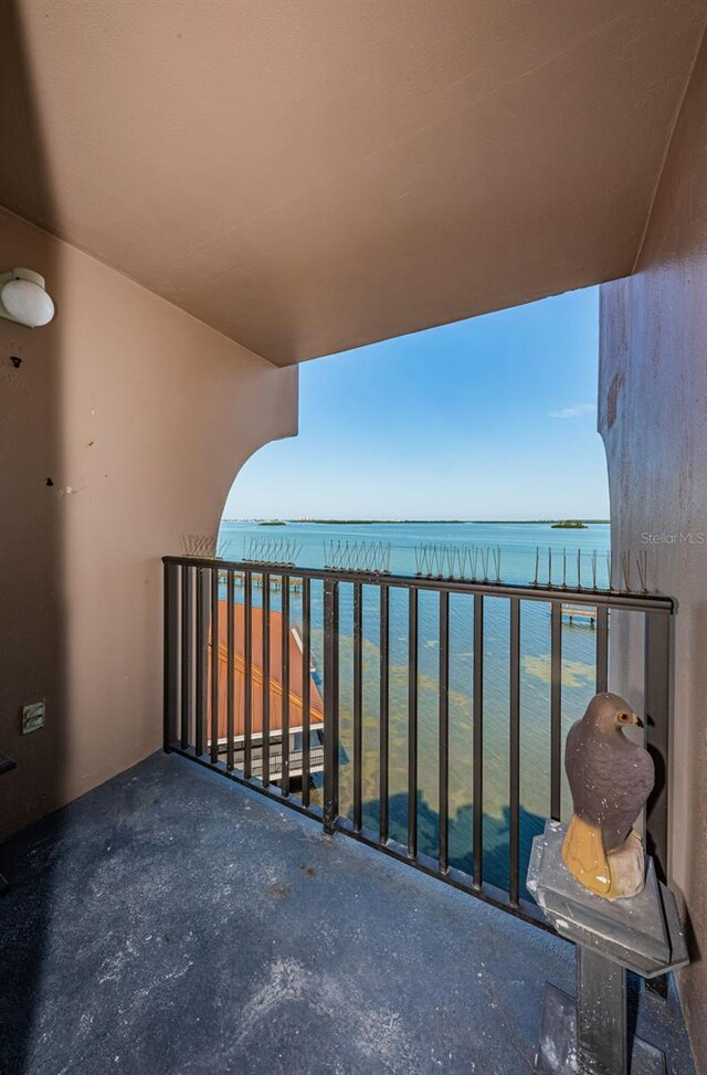 balcony with a water view