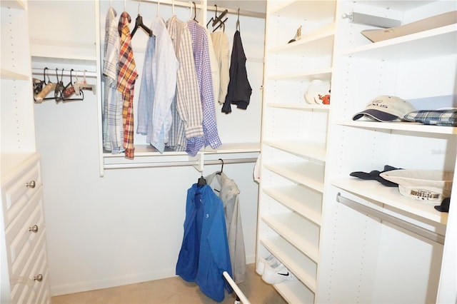 view of walk in closet