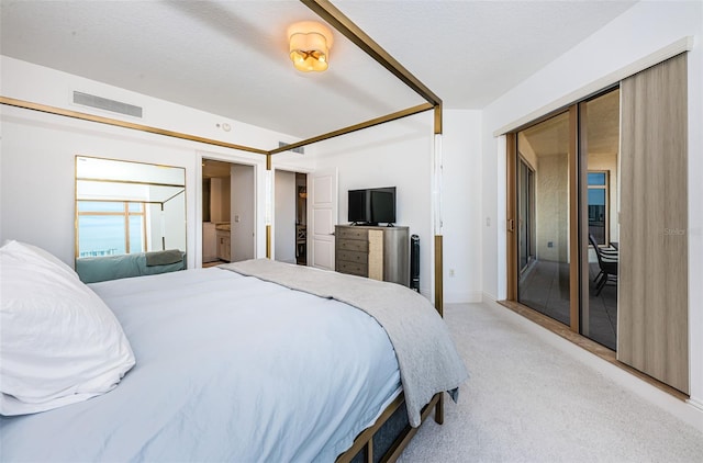 carpeted bedroom featuring a closet