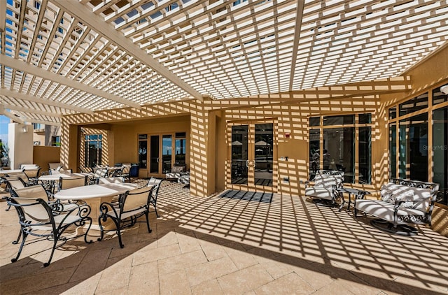 view of patio / terrace featuring a pergola