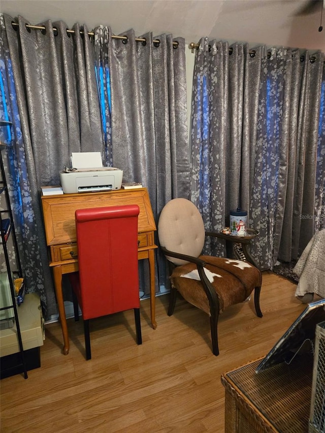 living area featuring light wood-type flooring