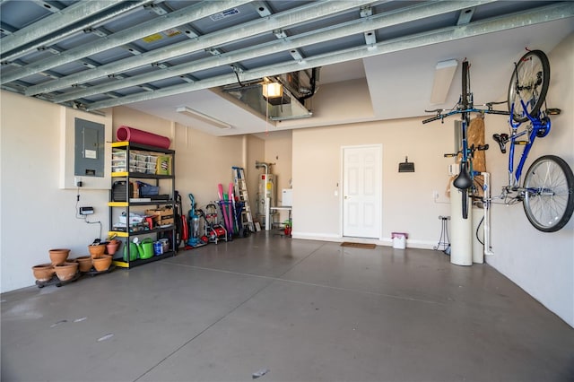 garage with gas water heater