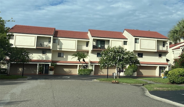 view of building exterior with a garage