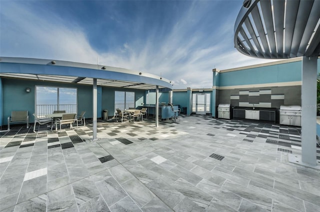 view of patio featuring a grill and area for grilling