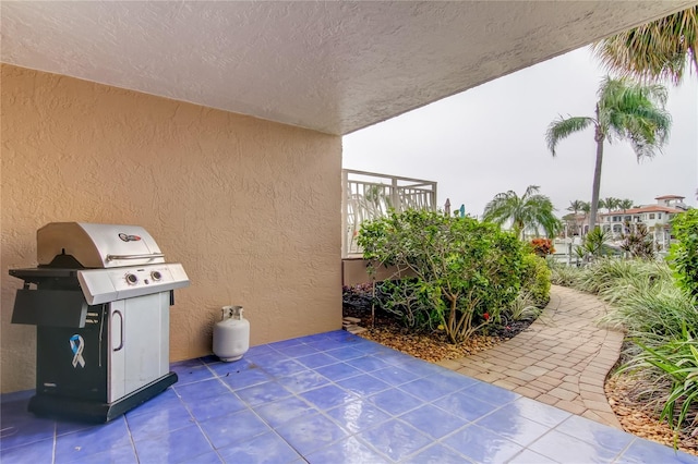 view of terrace featuring grilling area