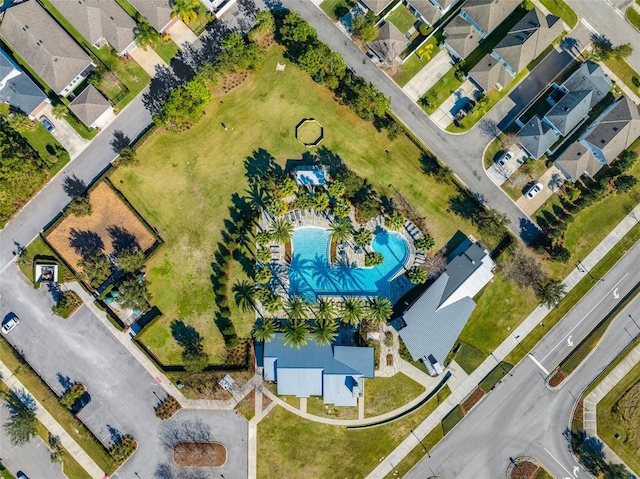 aerial view with a residential view