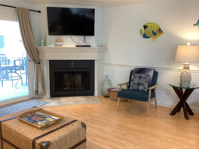 living room featuring hardwood / wood-style floors