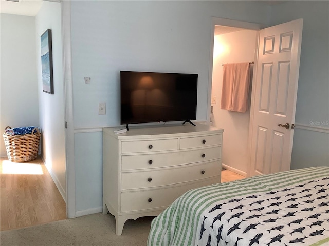 bedroom featuring light hardwood / wood-style flooring