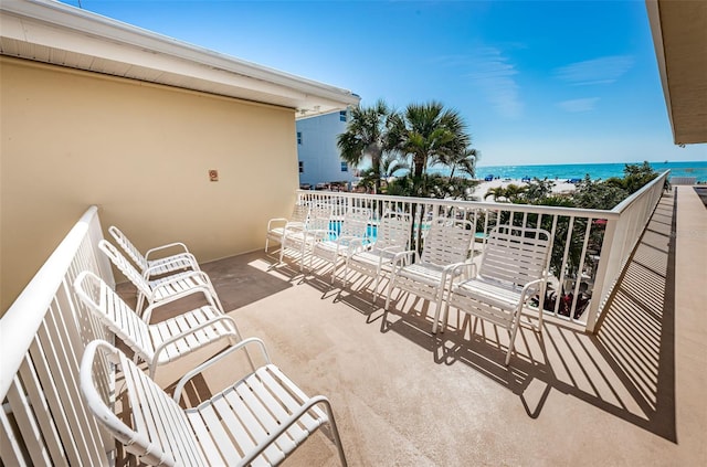 balcony with a water view