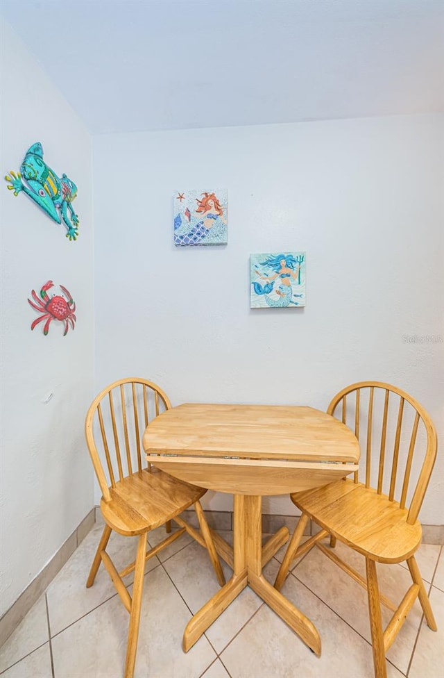 view of tiled dining room