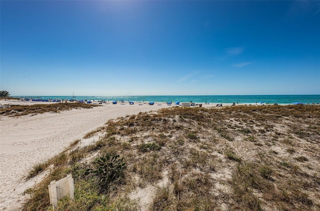 property view of water with a beach view