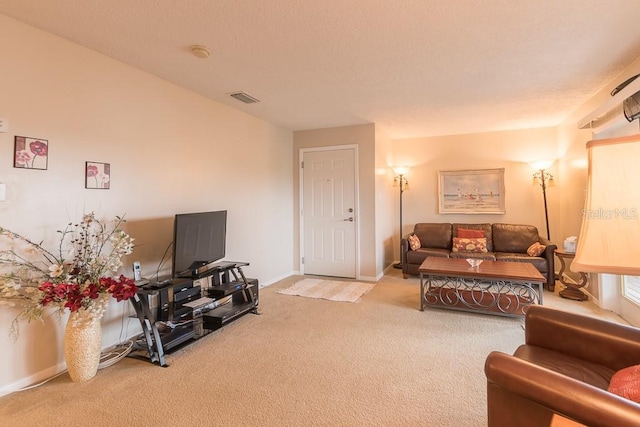 living room with carpet floors