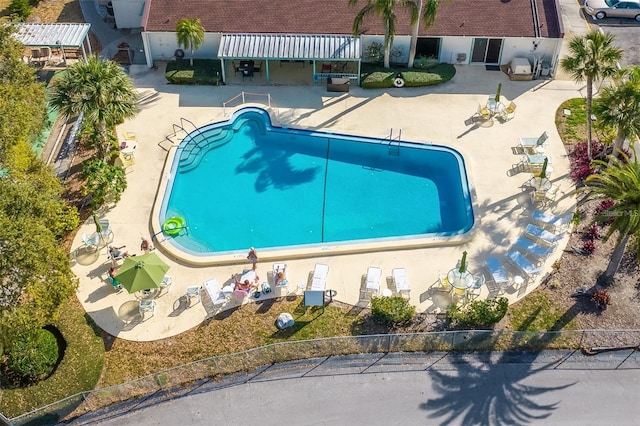 view of pool featuring a patio area