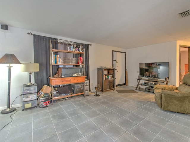 view of tiled living room