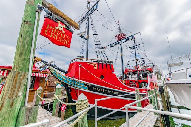 view of dock area