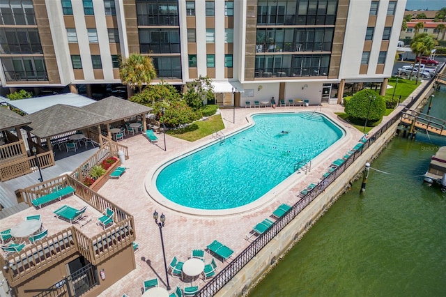 view of pool with a patio