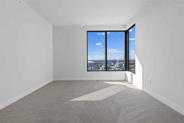 empty room featuring light colored carpet