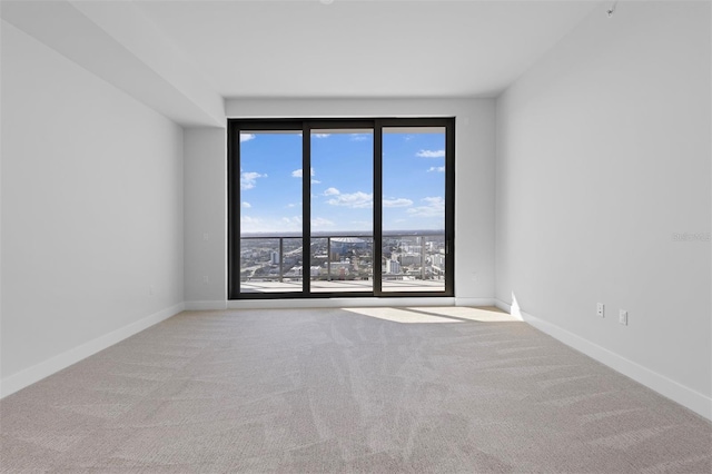 empty room featuring light carpet