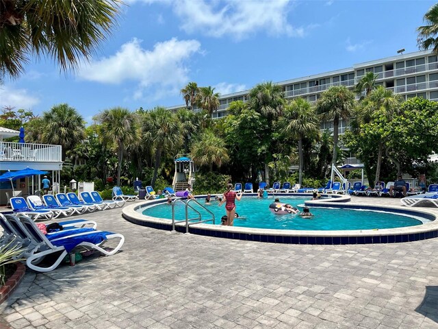 view of pool with a patio area