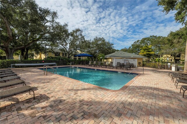 view of pool featuring a patio area