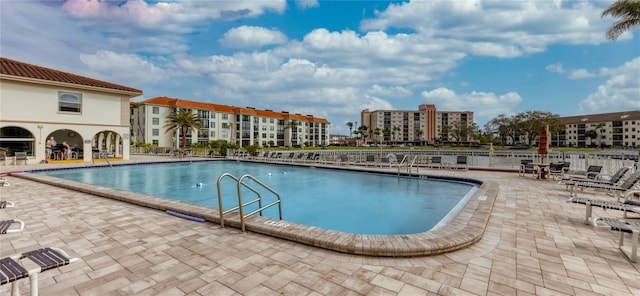 view of pool with a patio area