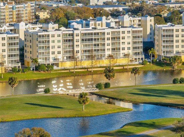 exterior space featuring a water view