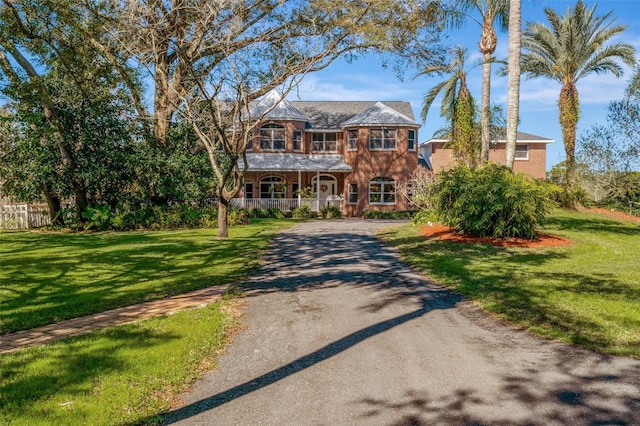 view of front of house with a front yard