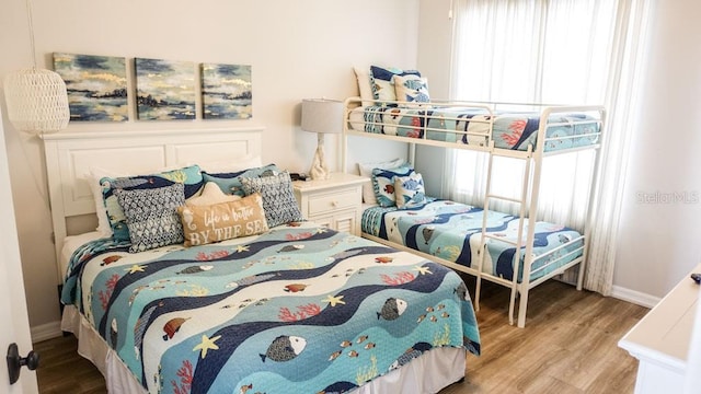 bedroom featuring light hardwood / wood-style flooring