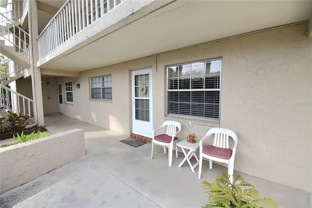 view of terrace featuring a balcony