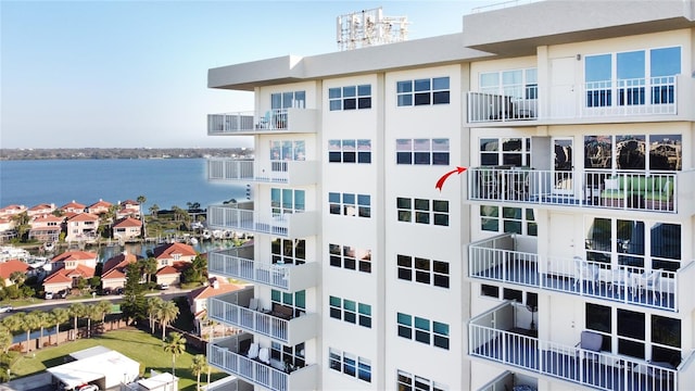 view of property featuring a water view