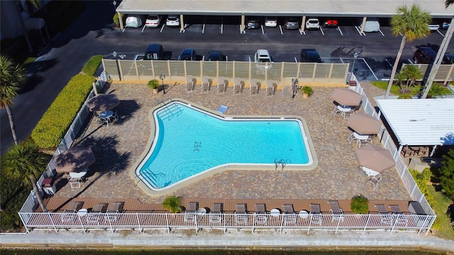 view of pool with a patio area