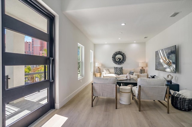 interior space featuring light hardwood / wood-style floors