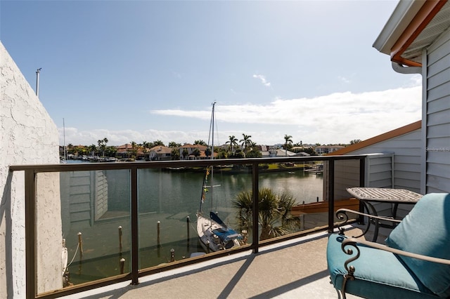 balcony with a water view