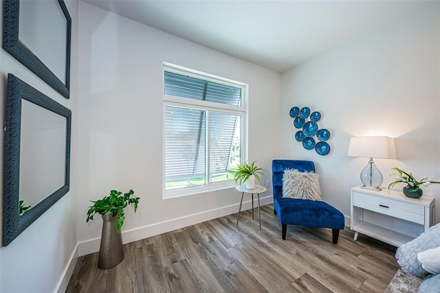 sitting room featuring hardwood / wood-style flooring