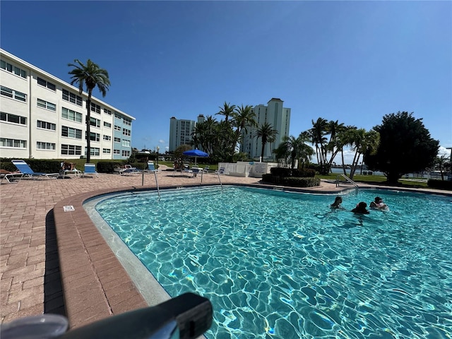 view of pool with a patio