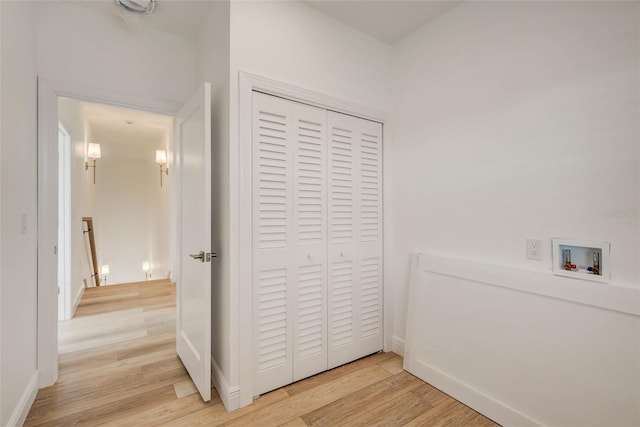 interior space with light hardwood / wood-style floors