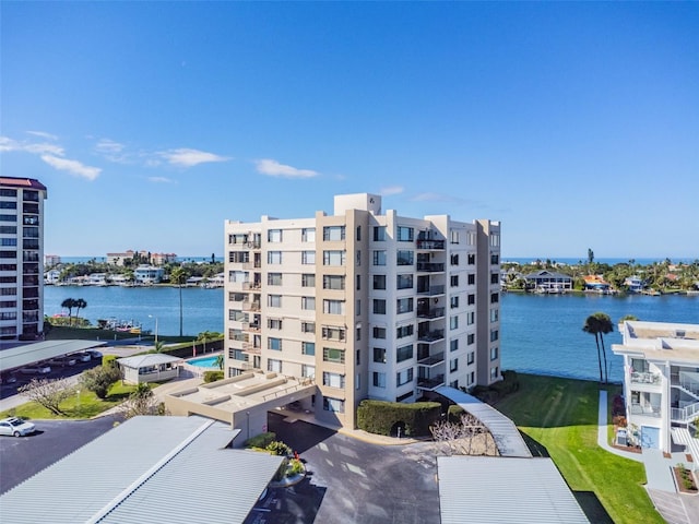 view of property with a water view